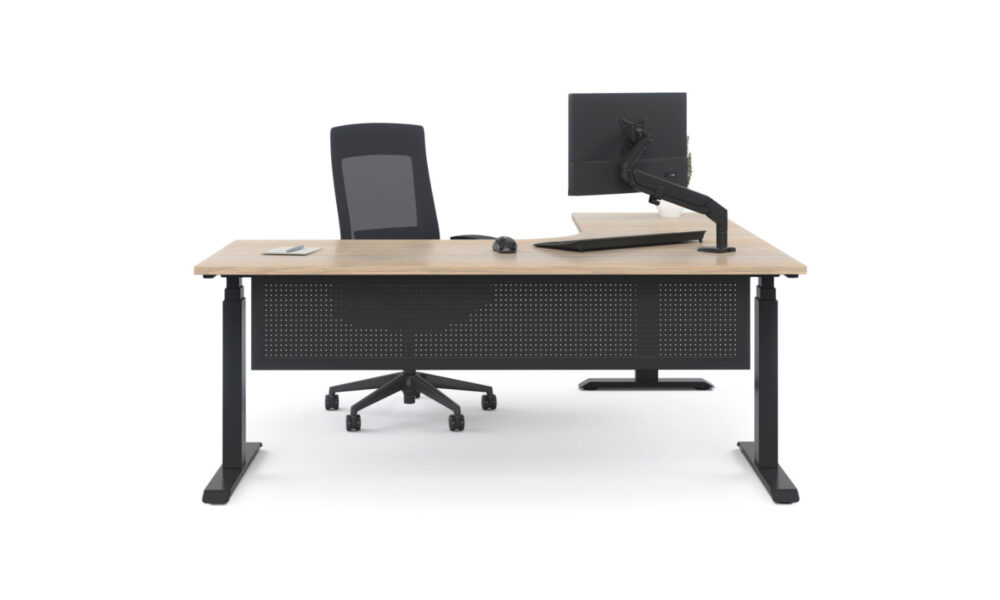 height adjustable desk with rectangular legs