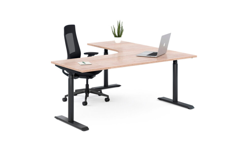 height adjustable desk with round legs