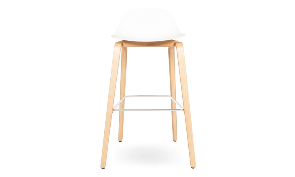 Front of Agata Timber White stool