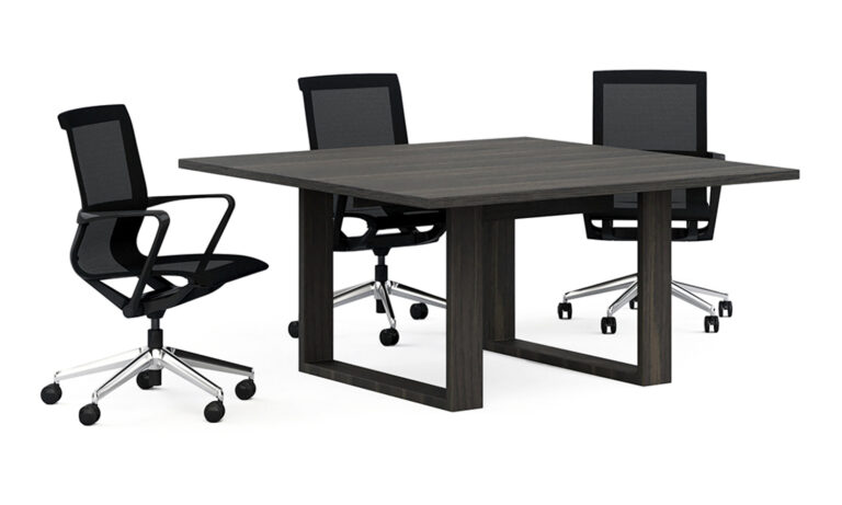 3/4 side of Eclipse Meeting Table with chairs