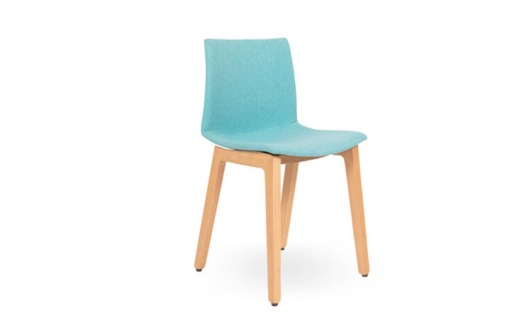 3/4 view of Blue KANVAS TIMBER Visitors Training Chair