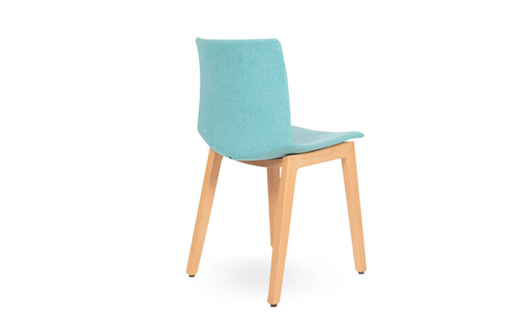 3/4 view of Blue KANVAS TIMBER Visitors Training Chair