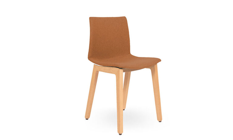 3/4 view of Brown KANVAS TIMBER Visitors Training Chair