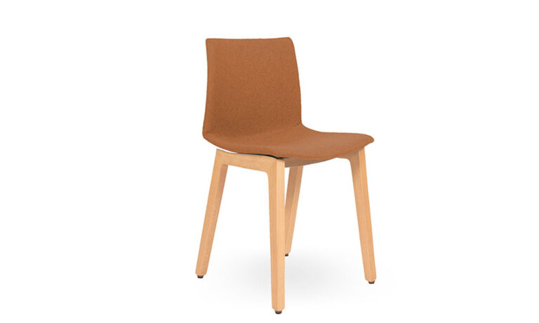 3/4 view of Brown KANVAS TIMBER Visitors Training Chair
