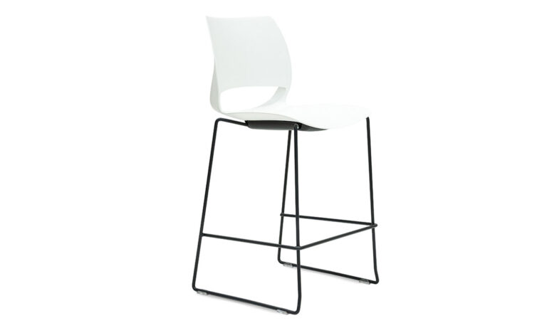 3/4 Front of White RIO Stool