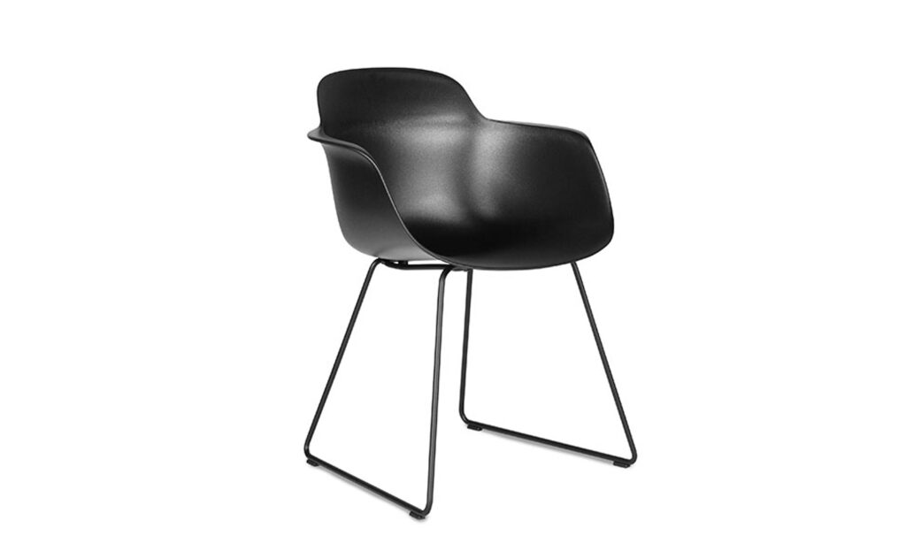 icf workstations home page featured image (1) 3/4 Front of Black SICLA SLED Visitors & Training Chair