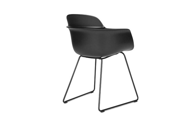 3/4 Back of Black SICLA SLED Visitors & Training Chair