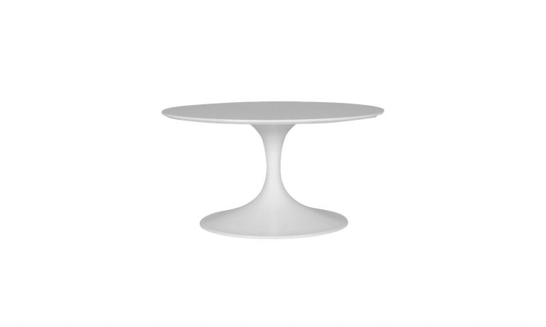 White AMORE Round table with white base
