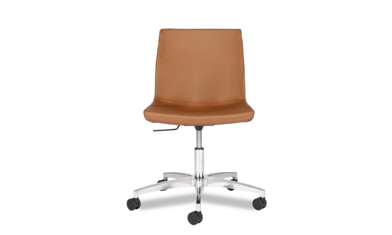 Tan leather Conan task chair without armrest