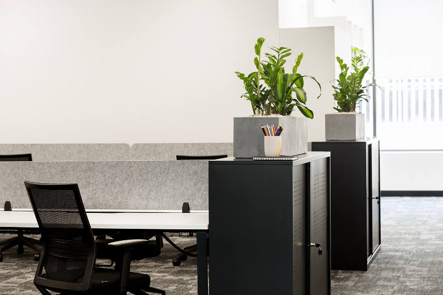 office workstations with storage Infinity Commercial Furniture
