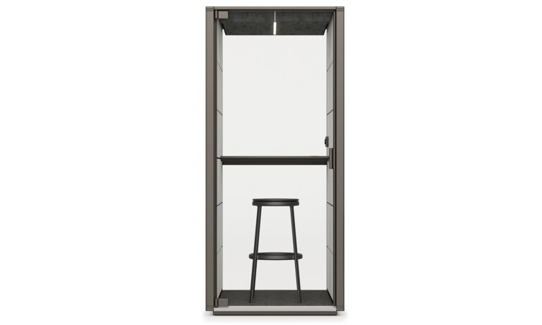 Front of Grey Qabin Call Acoustic Phone Booth