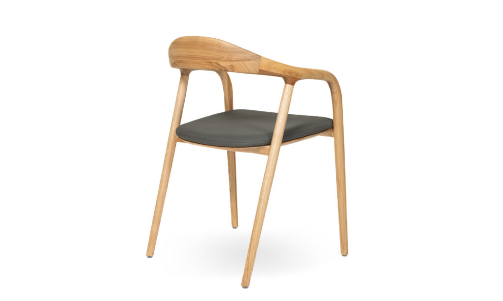 3/4 back of Adeline Grey Faux Leather Ash Visitor & Training chair