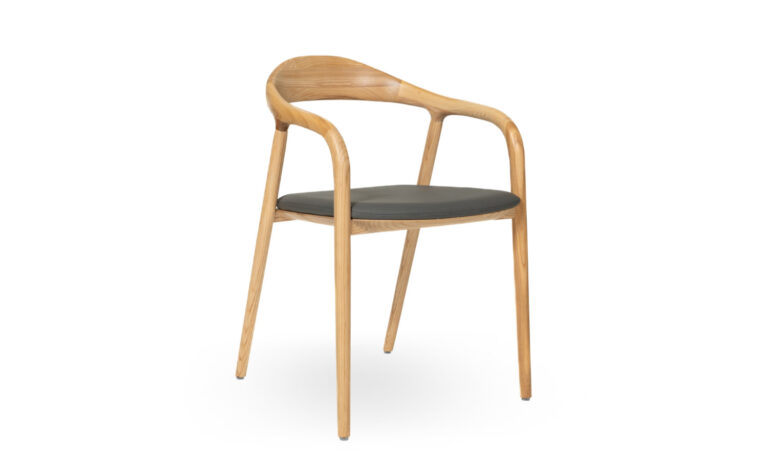 3/4 Front of Adeline Grey Faux Leather Ash Visitor & Training chair