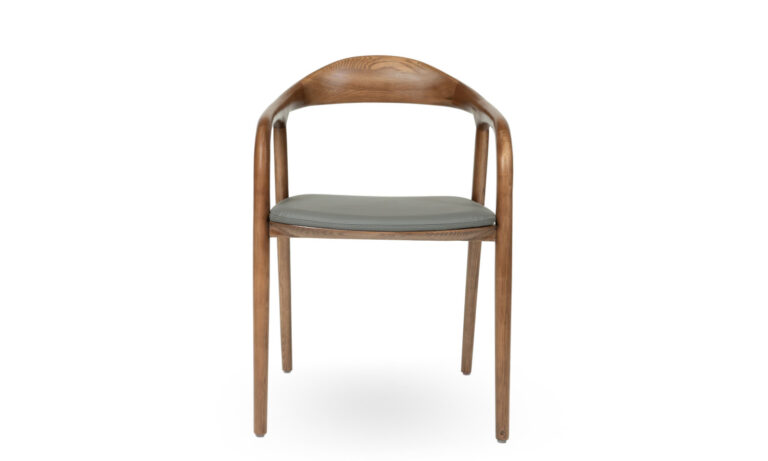 Front of Adeline Grey Faux Leather Walnut Visitor & Training chair