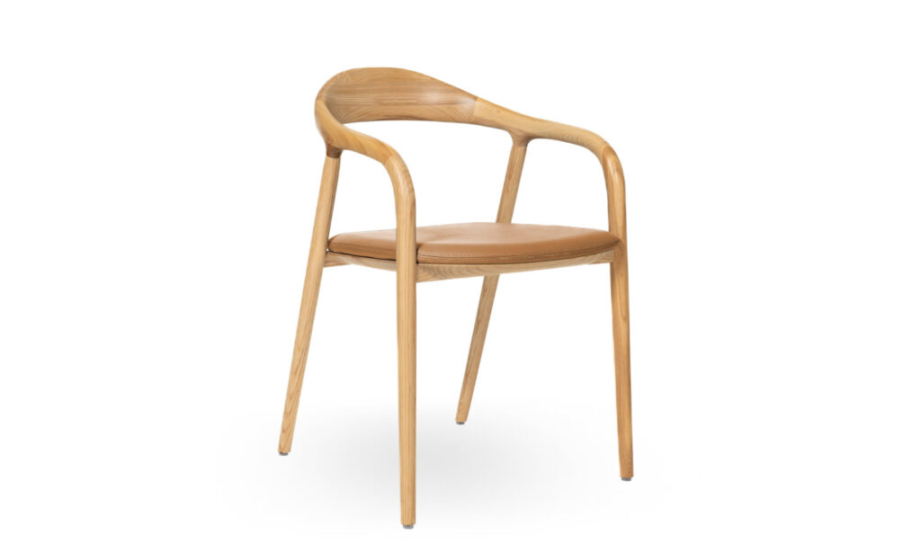 3/4 Front of Adeline Tan Faux Leather Ash Visitor & Training chair
