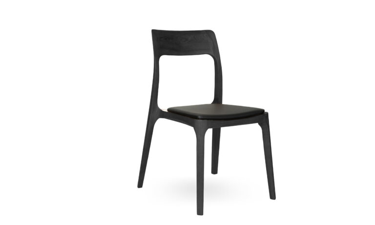 3/4 front of Black Stained Juna Visitor and Training Chair