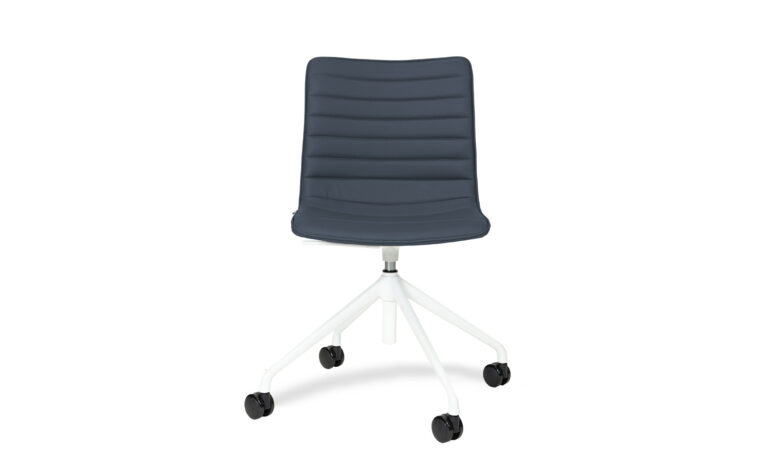 Front view of Paige Blue Faux Leather Swivel Executive Meeting Chair