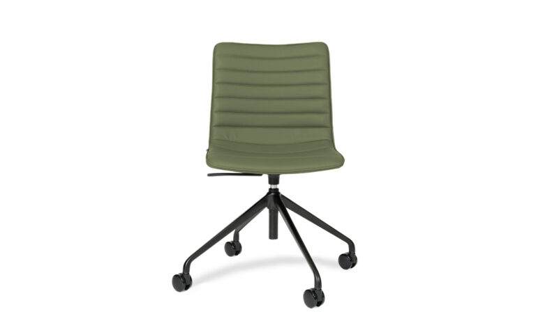 Front view of Paige Green Faux Leather Swivel Executive Meeting Chair