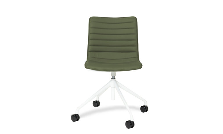 Front view of Paige Green Faux Leather Swivel Executive Meeting Chair