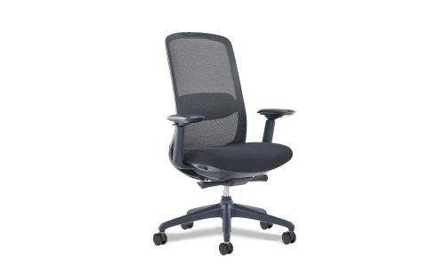 Black Stellar task seat with arm rest facing 3/4 to the right