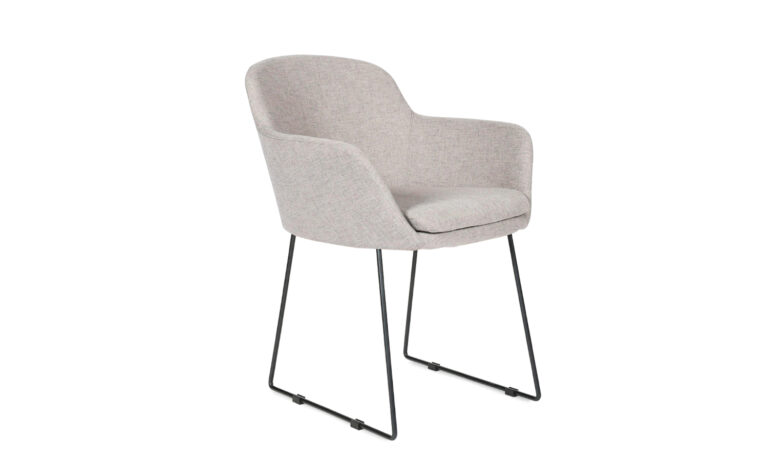 Chloe Grey Black Sled Armchair