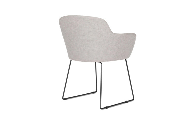 Chloe Grey Black Sled Armchair