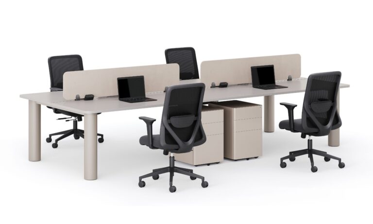 2 Totem Taupe 4 Way Workstation (2)