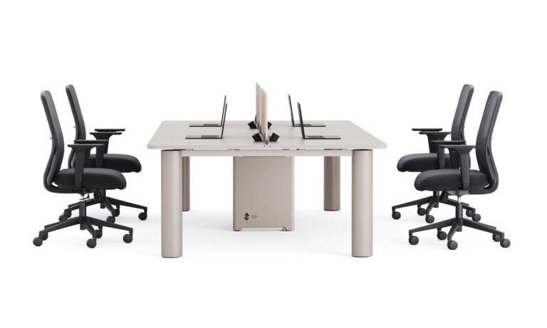 3 Totem Taupe 4 Way Workstation (3)