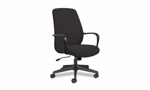 3/4 Side View of Comino Black Meeting Chair
