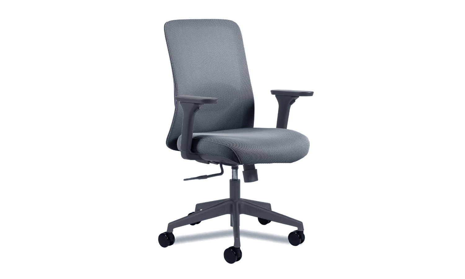 3/4 Side View of Vela Charcoal Task Chair