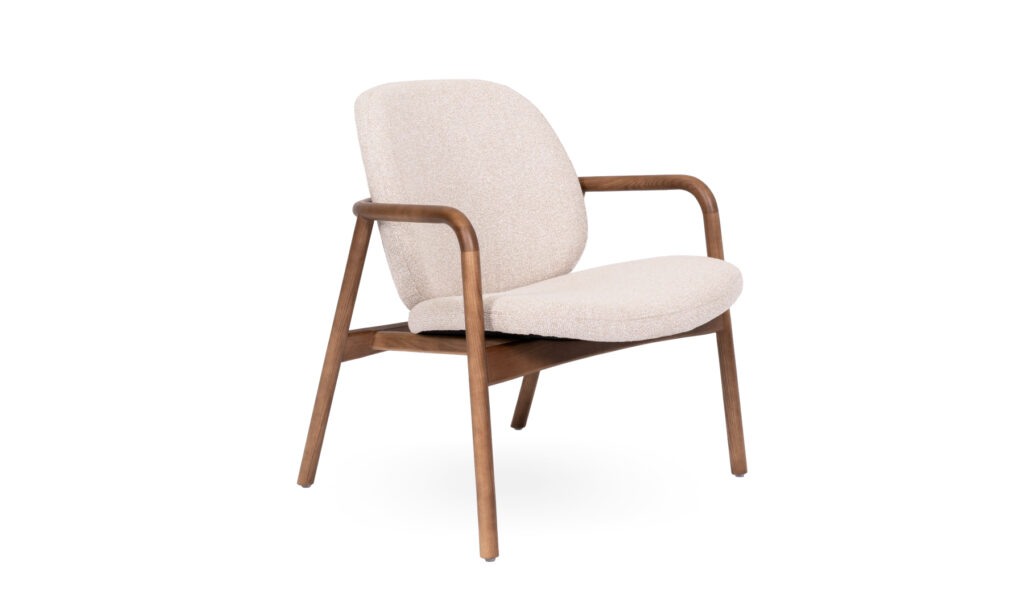 1 Haven - Stained Walnut Beige Fabric