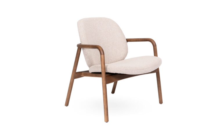 1 Haven - Stained Walnut Beige Fabric