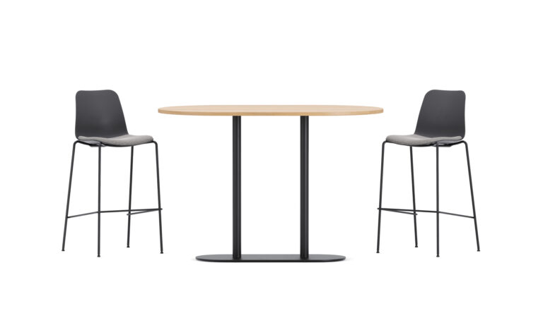 2 Blaze Dual Black Pill Shaped Collaboration Table - Front
