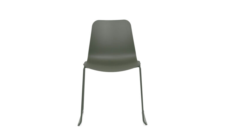 Evelyn Dark Green, Black Sled Light Grey Seat Pad - Front