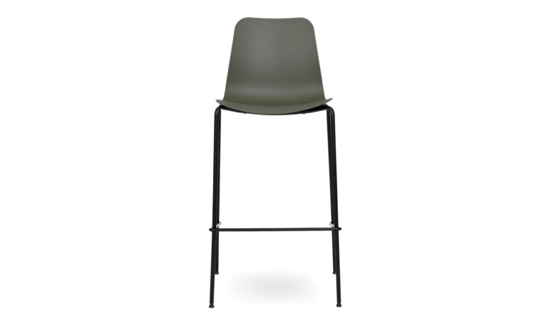 Evelyn Stool Dark Green, Black Base - Front
