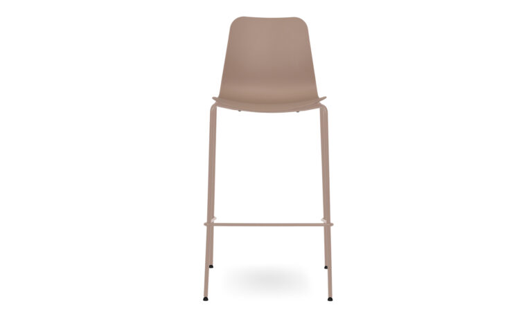 Evelyn Stool Taupe, Black Base - Front