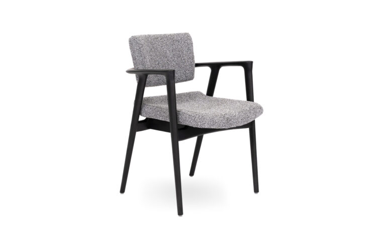 Sovo Black Stained with Charcoal Fabric - Side