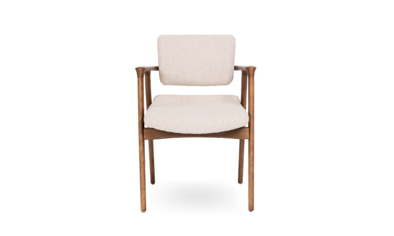 Sovo Walnut with Beige Fabric - Front