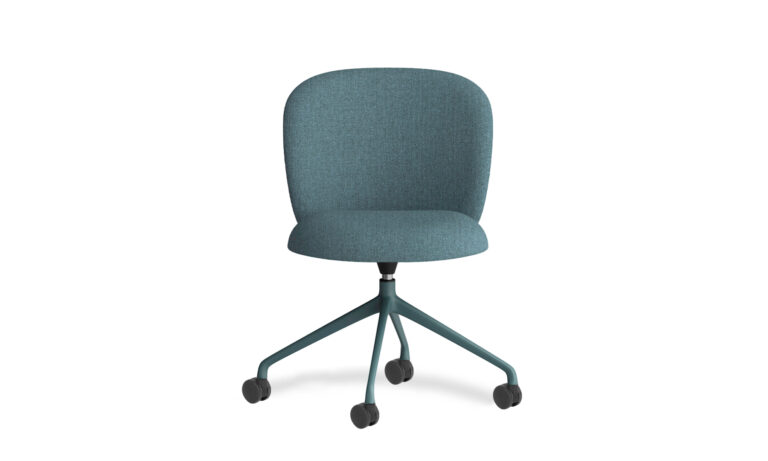 Volta Blue Upholstery 4 Star Blue Swivel - Side