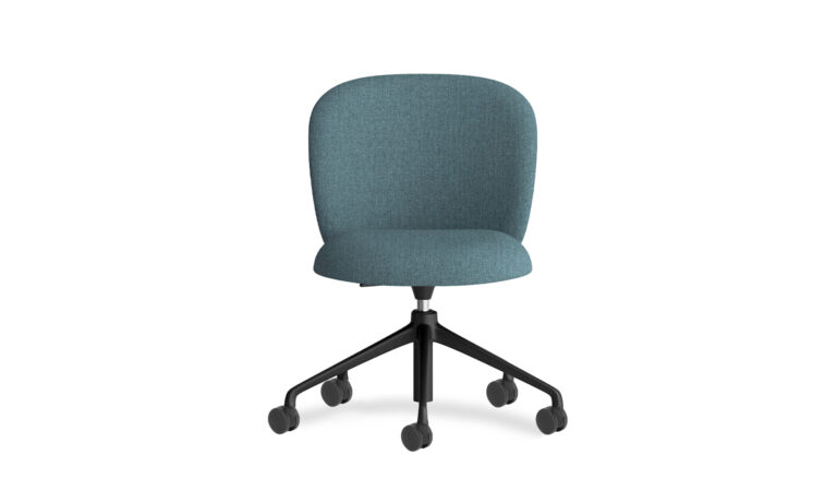 Volta Blue Upholstery 5 Star Black Swivel - Front
