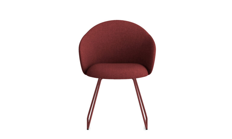 Volta Merlot Upholstery Merlot Sled with Arms - Front