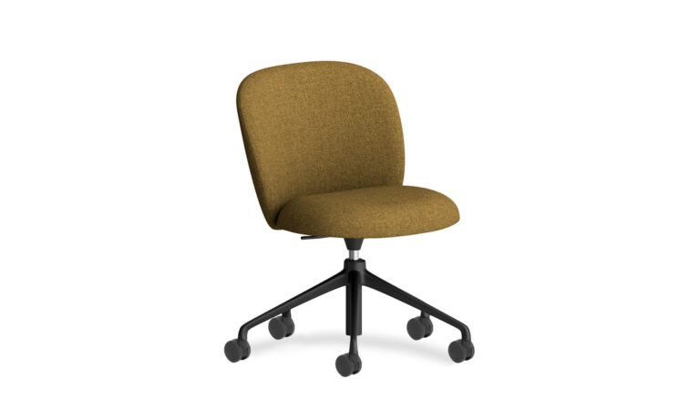 Volta Moss Upholstery 5 Star Black Swivel - Side