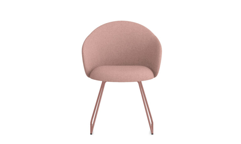 Volta Pink Upholstery Pink Sled with Arms - Front